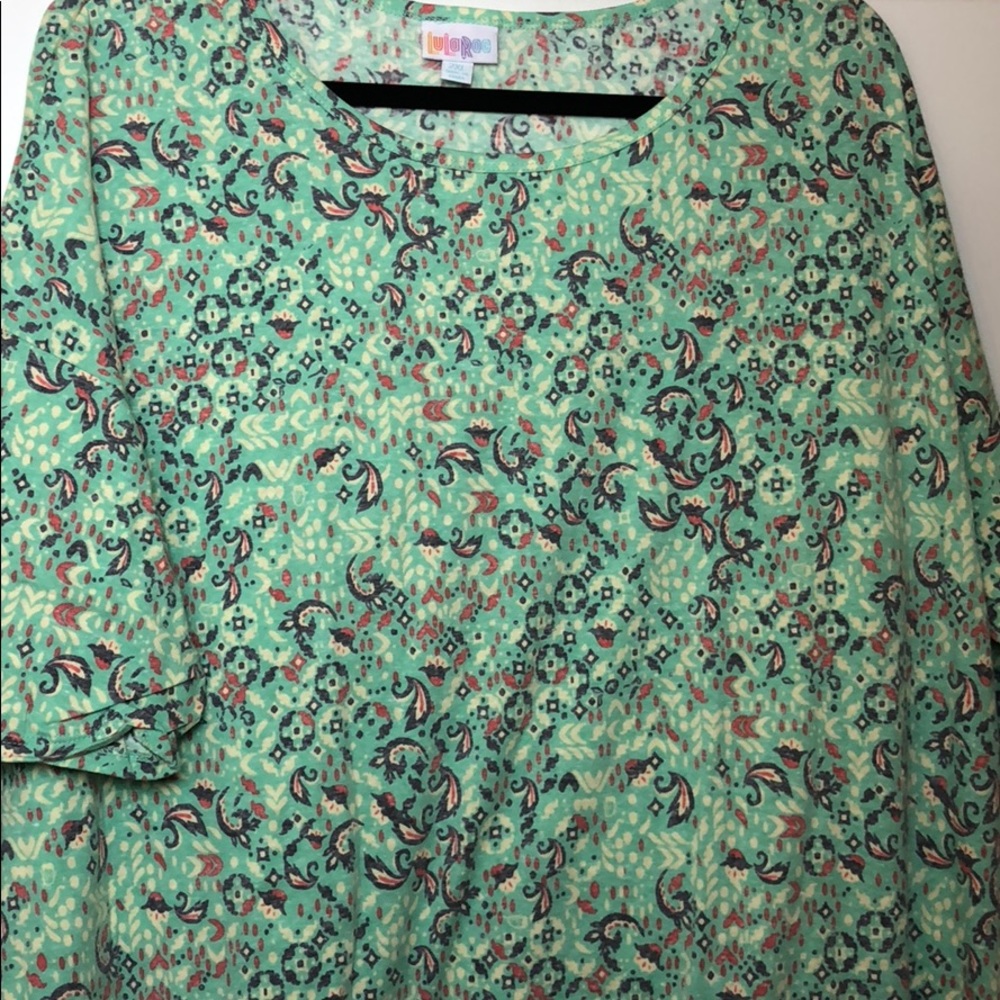 Lularoe Irma 2XL Mint Green with Purple & Pink